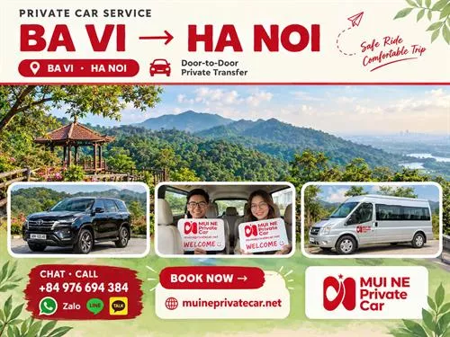 Private Car from Ba Vi to Ha Noi